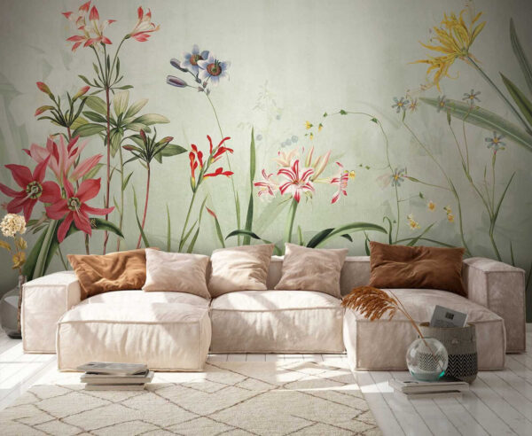 Flores vibrantes en tonos verdes suaves Flores vibrantes en tonos verdes suaves