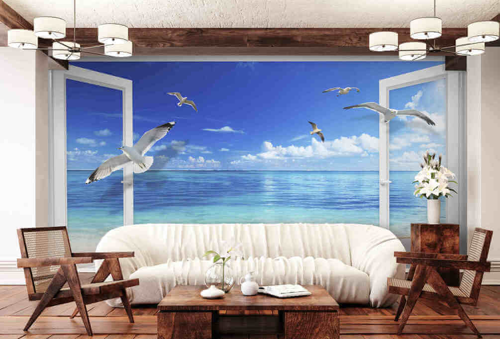 u03352pig1 - Una ventana con pájaros volando - tegory