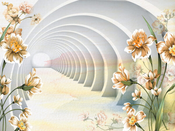 Papel pintado con flores y un túnel u04401p 600x450 - Papel pintado con flores y un túnel