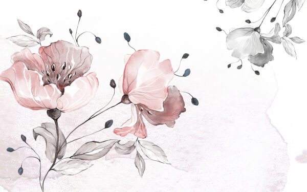 Delicado diseño floral en acuarela. Delicado diseño floral en acuarela.
