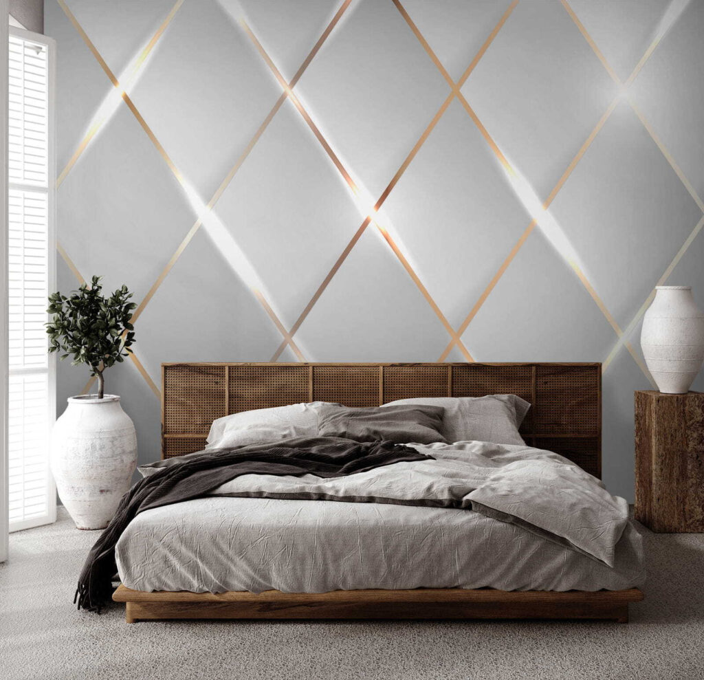 Shimmering light on sleek tiles
