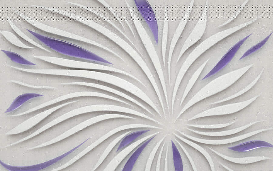 Un remolino blanco y morado en una pared Un remolino blanco y morado en una pared