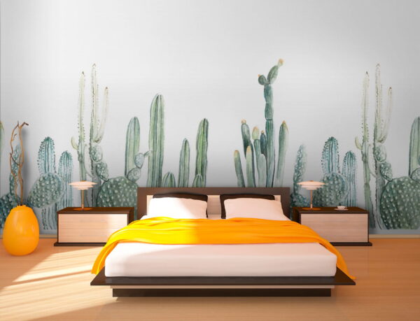 Group of cactuses on a white background