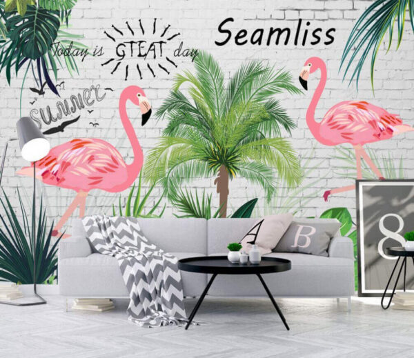 Pared con flamencos y palmeras u07340pig1m 600x519 - Pared con flamencos y palmeras - tegory