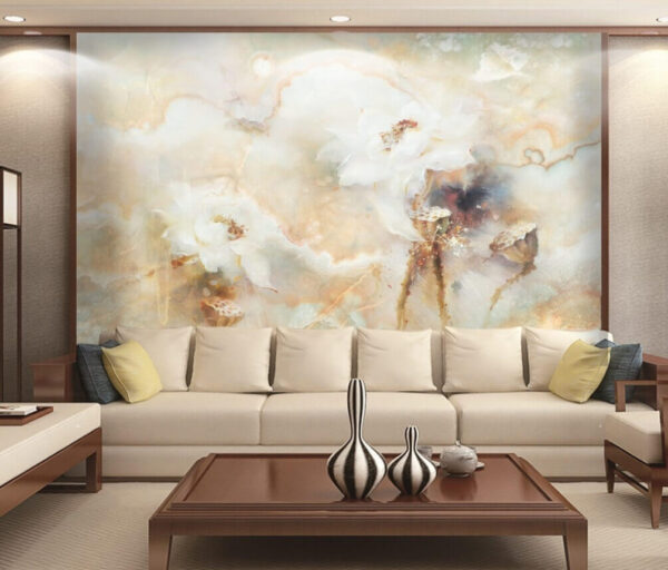 Fotomurales Fotomurales Pintura de flores sobre una superficie de mármol (SKU: u09219)