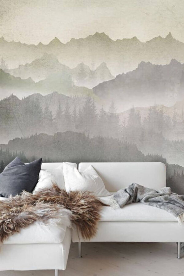 Fotomurales Fotomurales Pájaros volando sobre una cordillera (SKU: u09274)