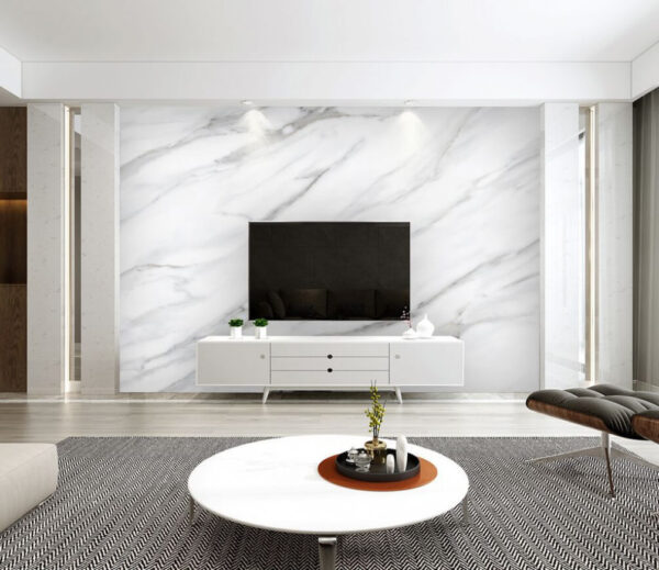 Fotomurales Fotomurales Superficie de mármol blanco con vetas negras (SKU: u09462)