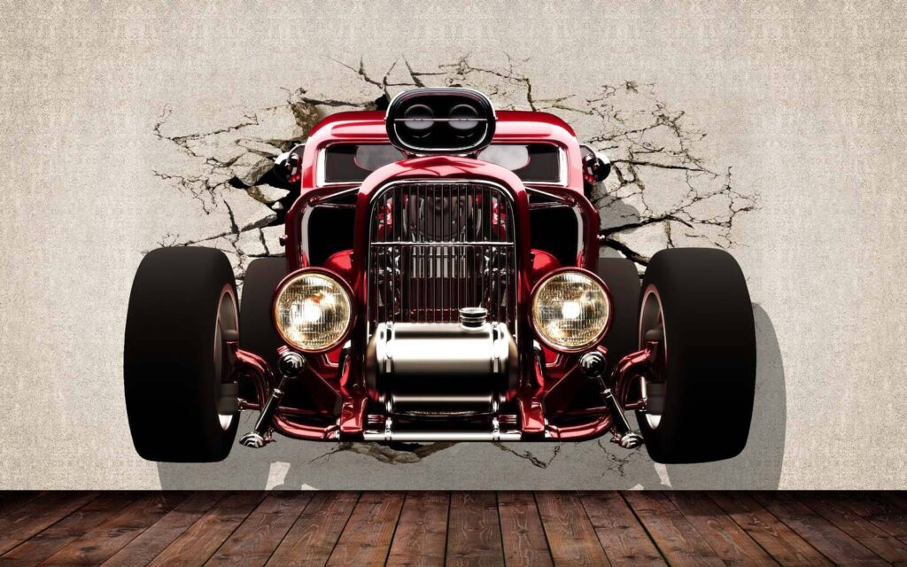 Coche rojo con ruedas negras Coche rojo con ruedas negras