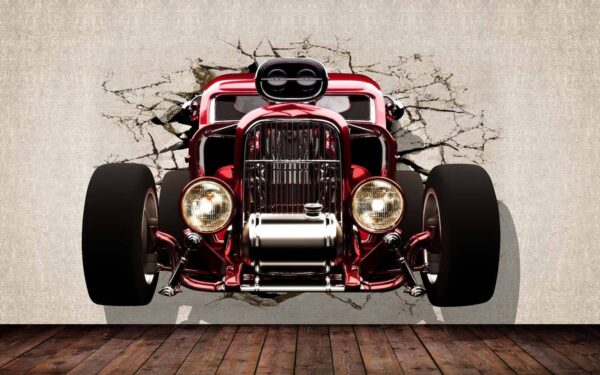 Coche rojo con ruedas negras Coche rojo con ruedas negras