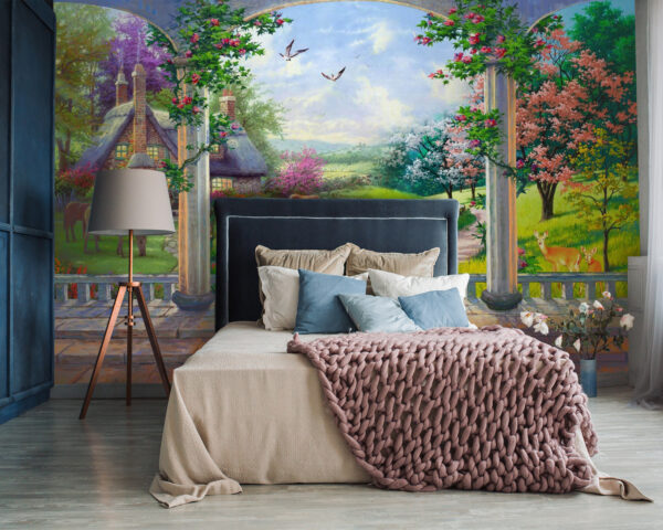 u09760pib87 600x480 - Pintura de un paisaje con un caballo y una casa - tegory