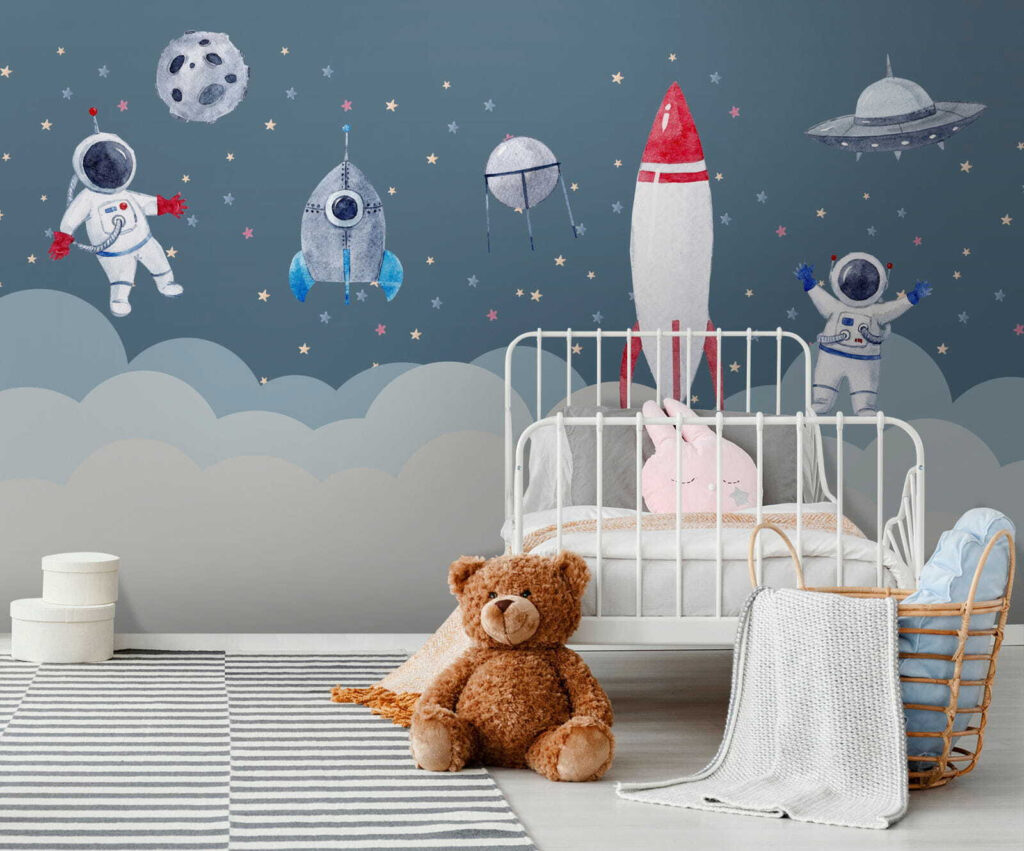 Space shuttles and rockets in the sky