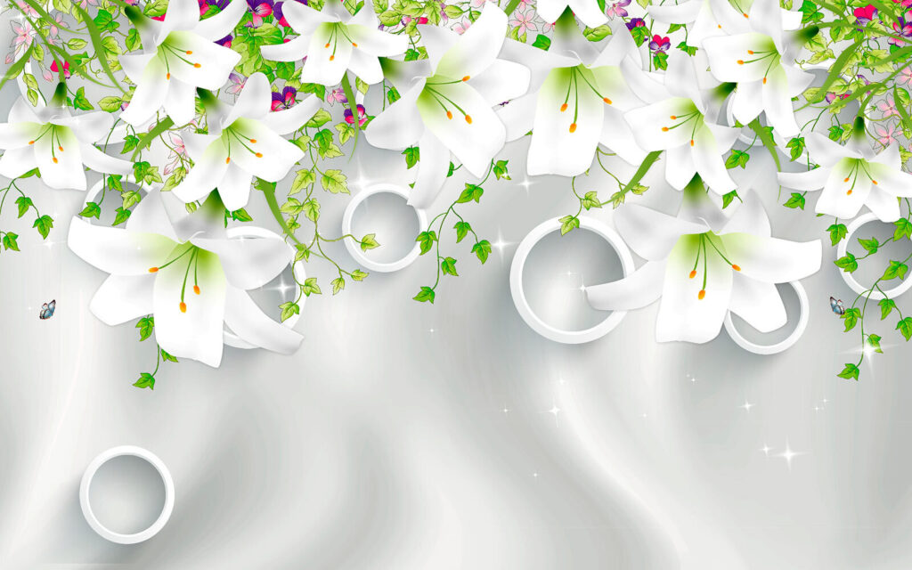 Flores blancas y anillos Flores blancas y anillos