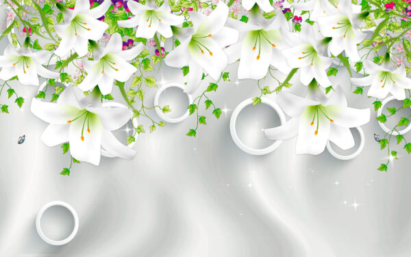 Flores blancas y anillos Flores blancas y anillos