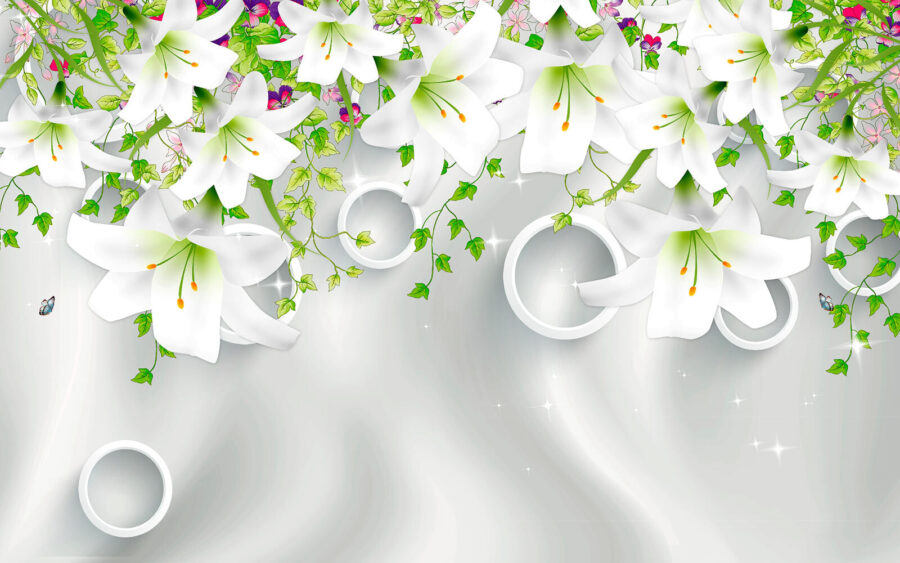 Flores blancas y anillos
