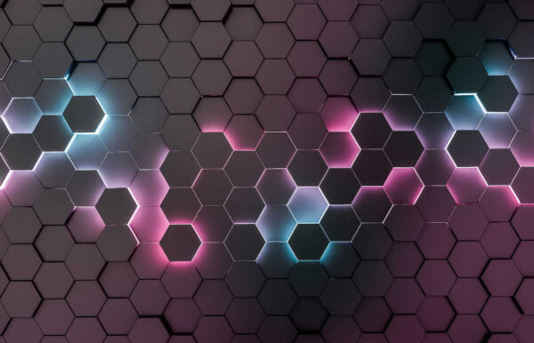 Grupo de hexágonos de diferentes colores Grupo de hexágonos de diferentes colores