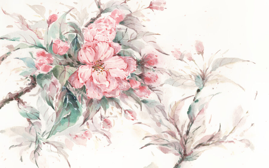 Pintura de flores rosas