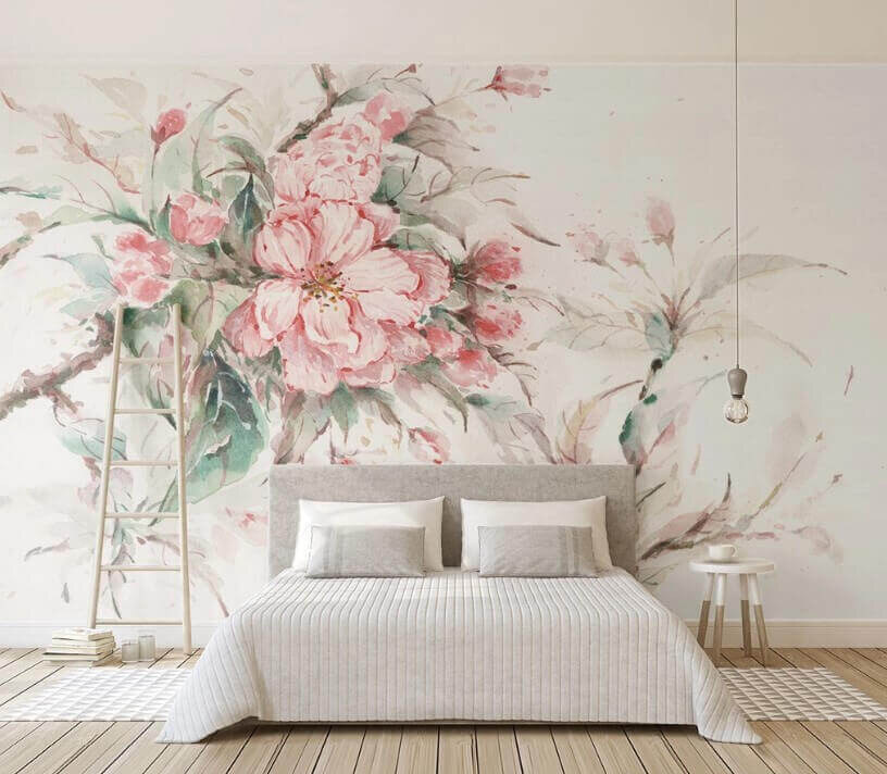 Pintura de flores rosas