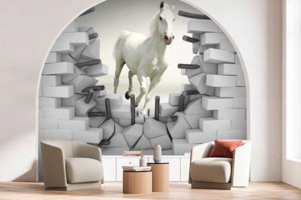 Caballo atravesando un muro Caballo atravesando un muro