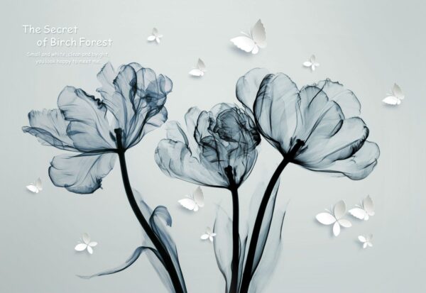 Imagen de flores en blanco y negro Imagen de flores en blanco y negro
