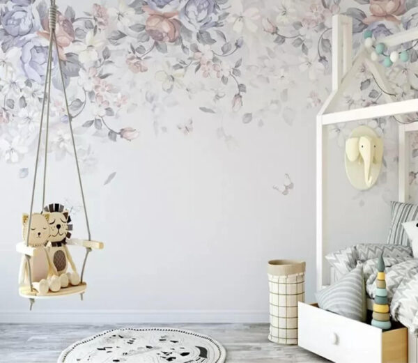 Fondo blanco con flores y mariposas Fondo blanco con flores y mariposas