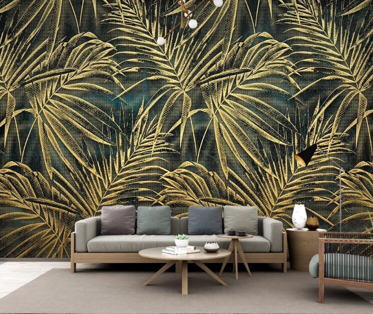 Exuberantes hojas tropicales en elegante diseño Exuberantes hojas tropicales en elegante diseño