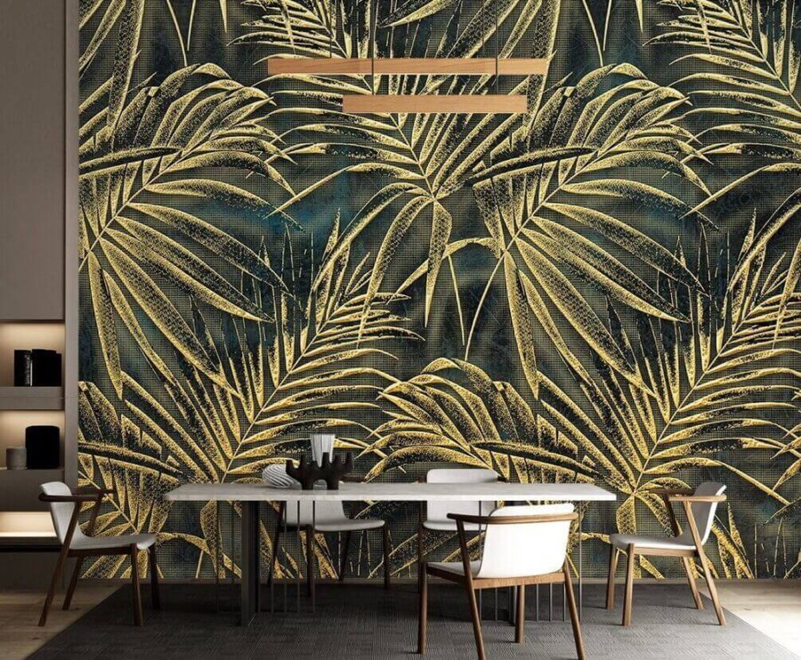 Exuberantes hojas tropicales en elegante diseño Exuberantes hojas tropicales en elegante diseño