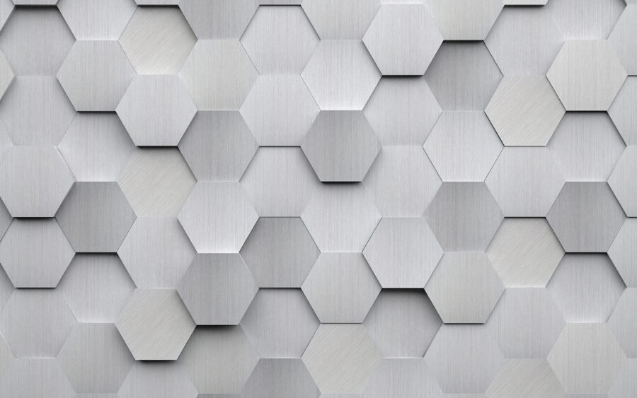 Hexágonos blancos en una pared
