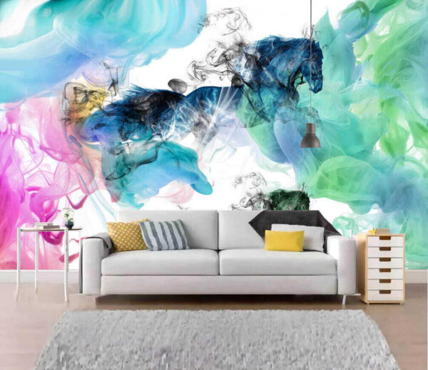 Caballo en diferentes colores de humo Caballo en diferentes colores de humo