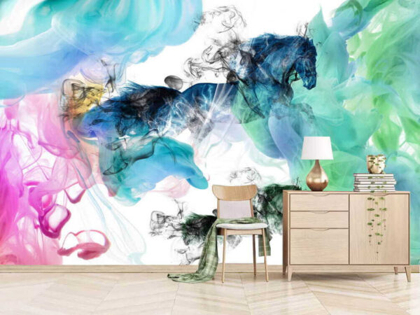 Caballo en diferentes colores de humo Caballo en diferentes colores de humo