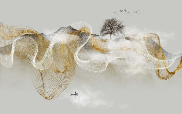 Pintura de un árbol y nubes Pintura de un árbol y nubes