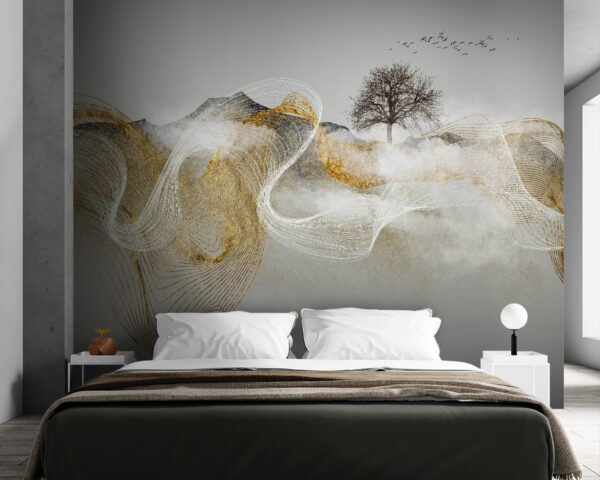 Pintura de un árbol y nubes Pintura de un árbol y nubes