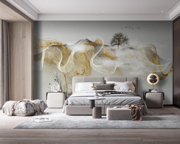 Pintura de un árbol y nubes Pintura de un árbol y nubes