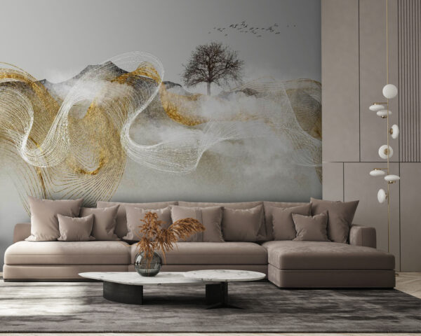 Pintura de un árbol y nubes Pintura de un árbol y nubes