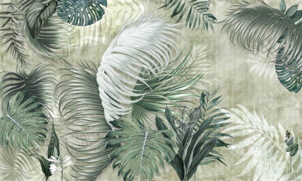 Papel pintado con motivos de hojas Papel pintado con motivos de hojas