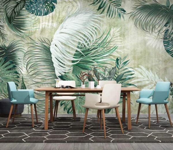 Papel pintado con motivos de hojas Papel pintado con motivos de hojas