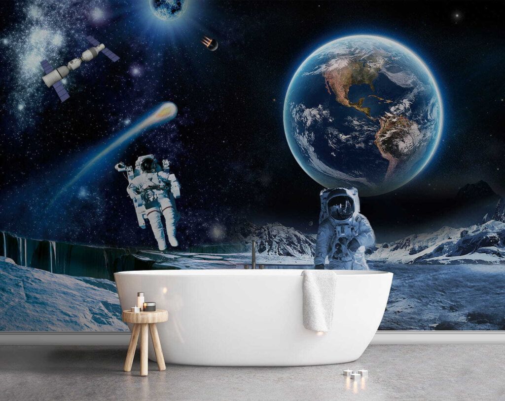 Astronauts on a moon