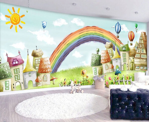 Fotomurales Fotomurales Arco iris sobre una casa (SKU: u26545)