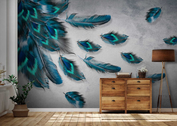 Grupo de plumas azules Grupo de plumas azules