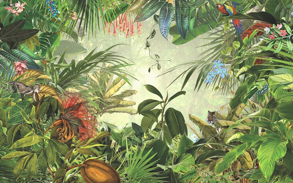Pintura de un bosque tropical Pintura de un bosque tropical