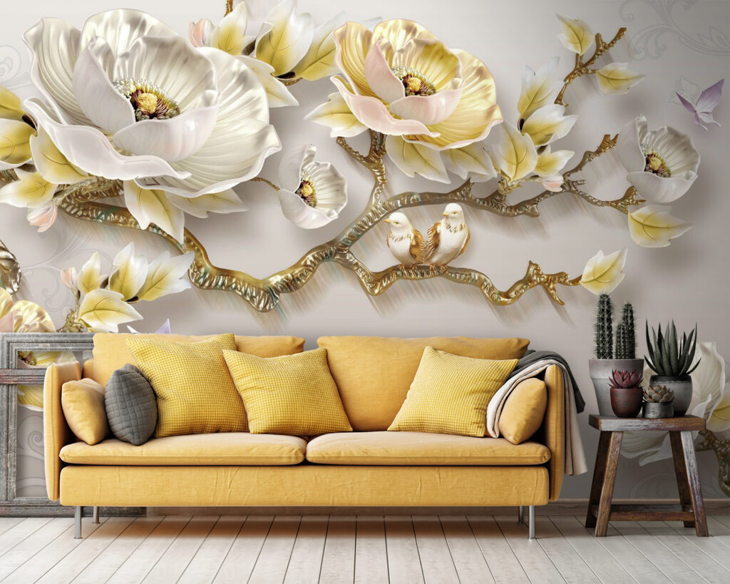 u31662pig36 1024x819 - Papel pintado con flores y pájaros - tegory