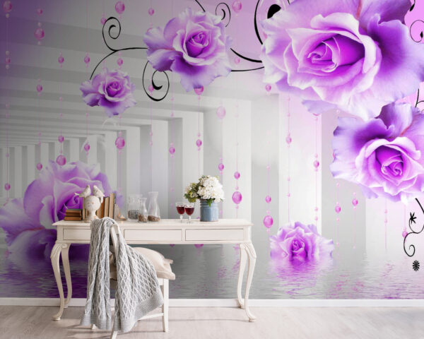 Rosas moradas desde el techo Rosas moradas desde el techo