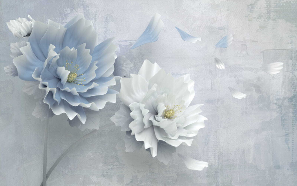 Flores blancas y azules Flores blancas y azules