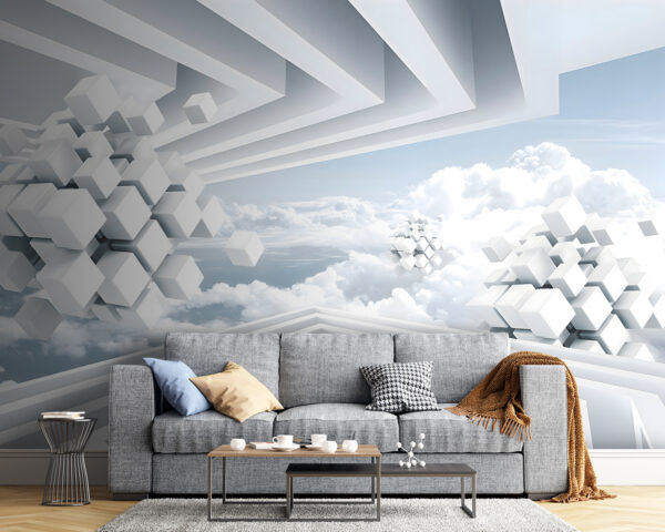 Cubos blancos y nubes Cubos blancos y nubes