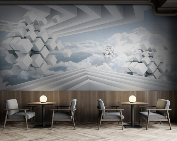 Cubos blancos y nubes Cubos blancos y nubes