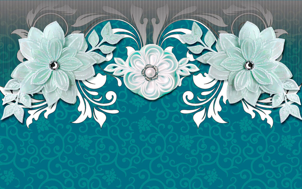 Diseño floral azul y blanco Diseño floral azul y blanco
