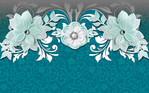 Diseño floral azul y blanco Diseño floral azul y blanco
