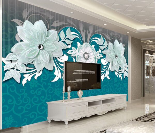 Diseño floral azul y blanco Diseño floral azul y blanco