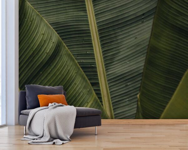 Fotomurales Fotomurales Exuberantes hojas verdes con dibujos texturizados (SKU: u45887)