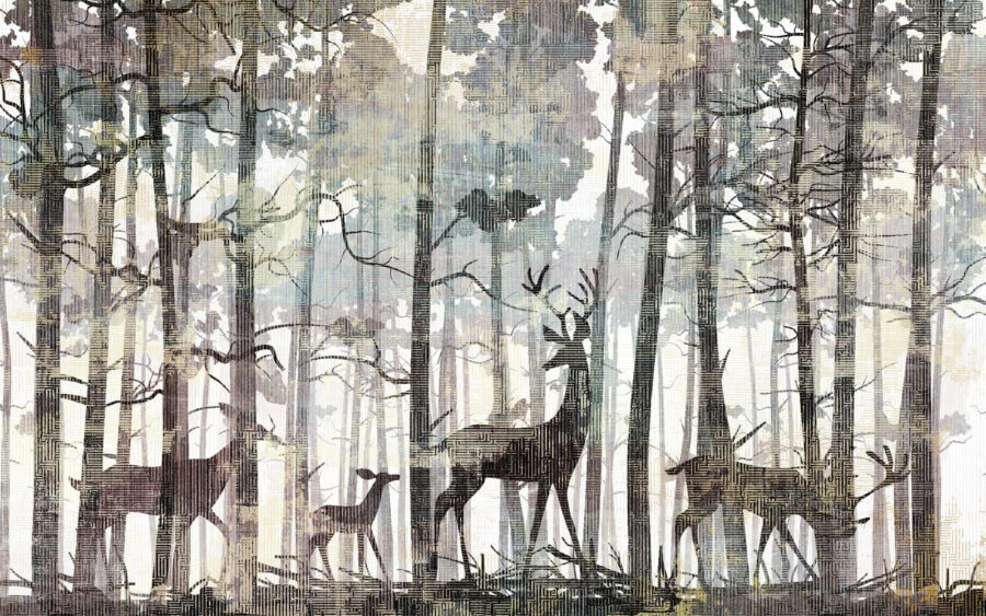 Grupo de ciervos en un bosque