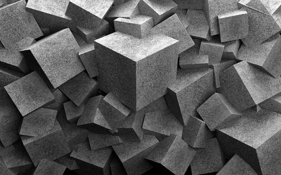 Pila de cubos grises